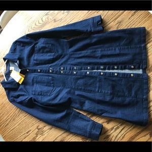 Front snap denim dress